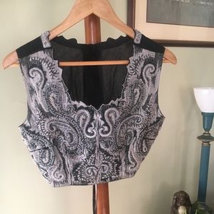 Hand Embroidered and Beaded Vintage Cropped Top